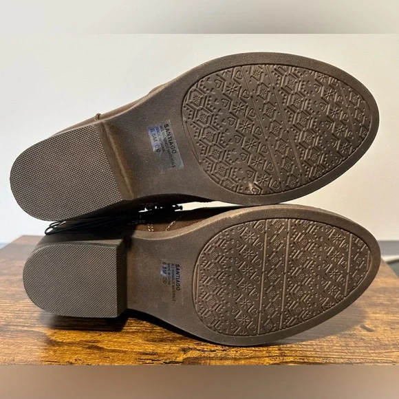 Pop Womens Brown Santiago Block Heel Booties NWT Various Sizes - Picture 4 of 9